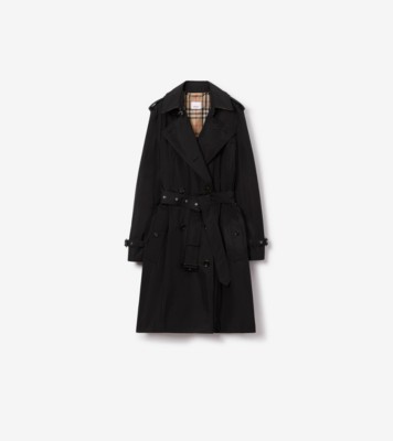 Mid-Length Lightweight Kensington Trench Coat in Black - Women, Nylon | Burberry&amp;reg; Official
