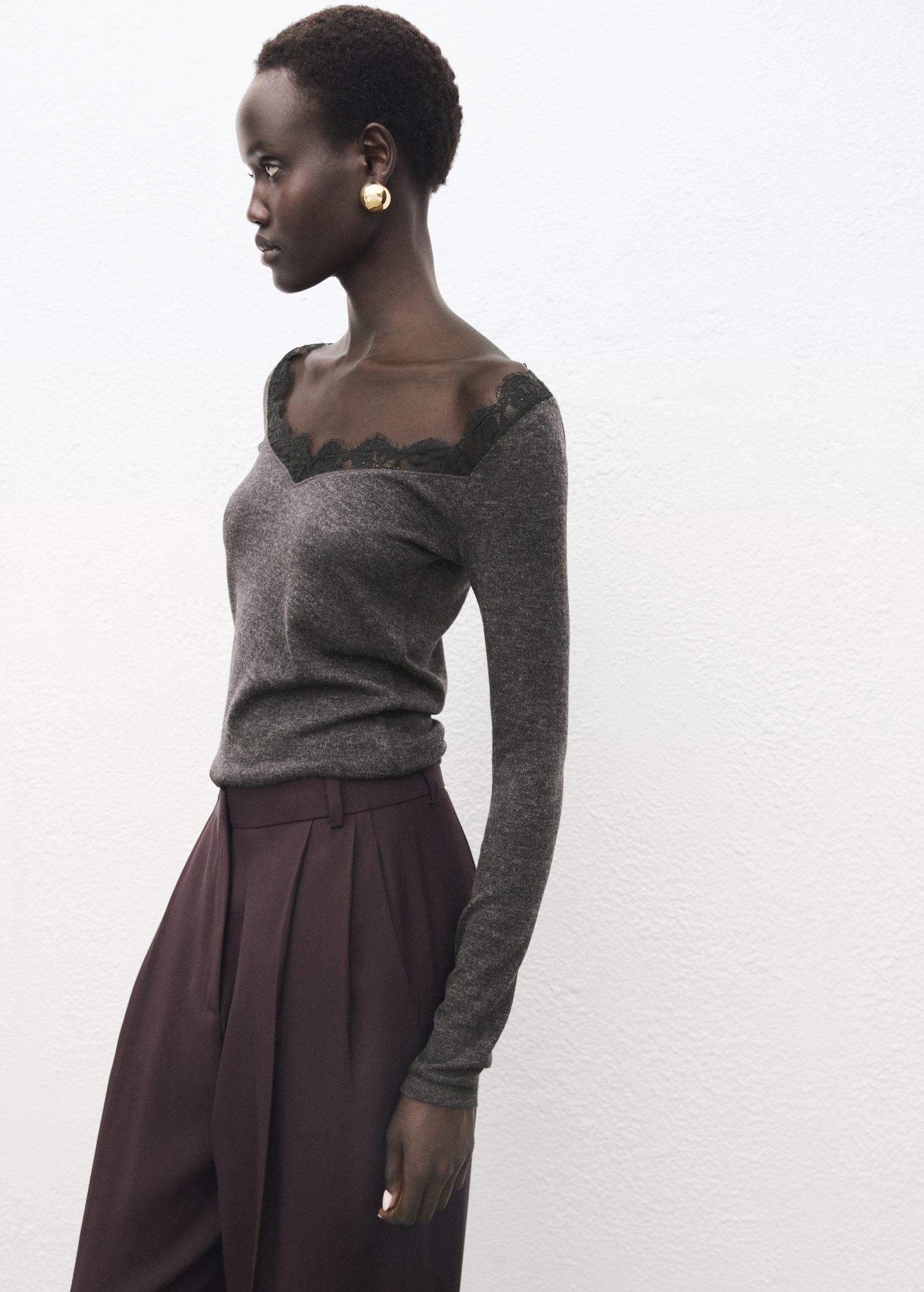 Lace-Trimmed Scoop-Neck Top - Women | Mango United Kingdom