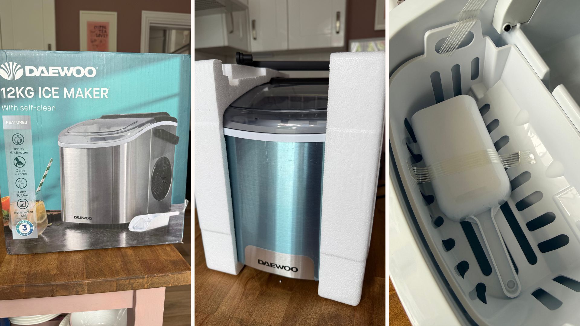 Daewoo ice maker machine during testing