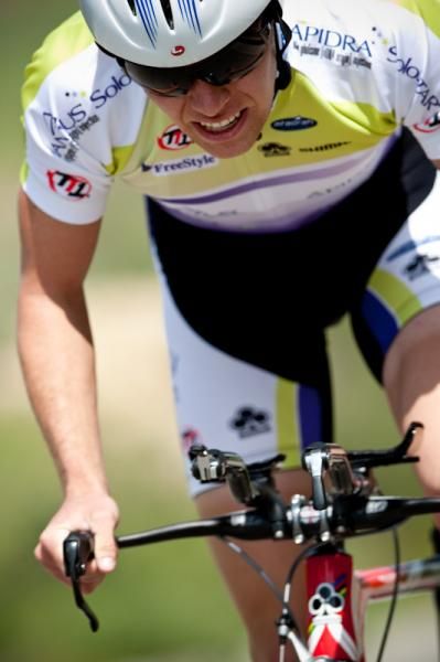 Thomas Rabou (Team Type 1) out of the saddle and climbing hard
