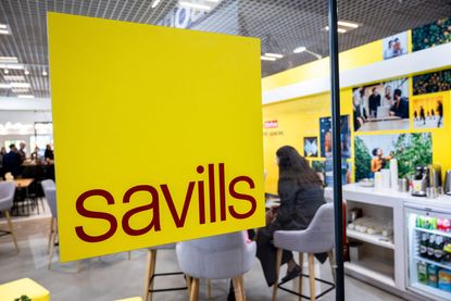 A Savills logo after the property firm published its latest house prices forecast (Photo by Laurent Coust/SOPA Images/LightRocket via Getty Images) 