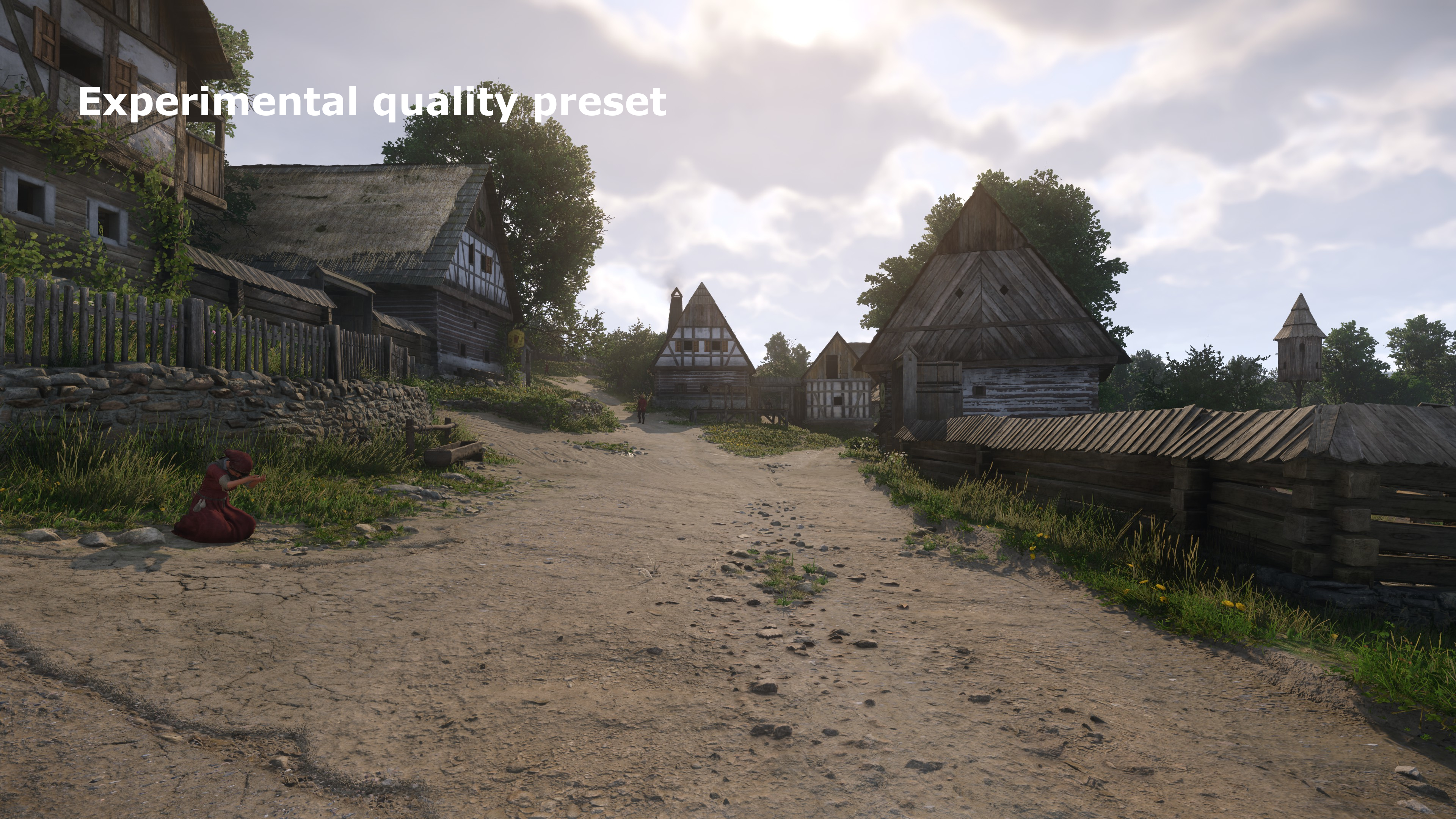 A screenshot from Kingdom Come: Deliverance 2 showing the graphics detail with the Experimental quality preset