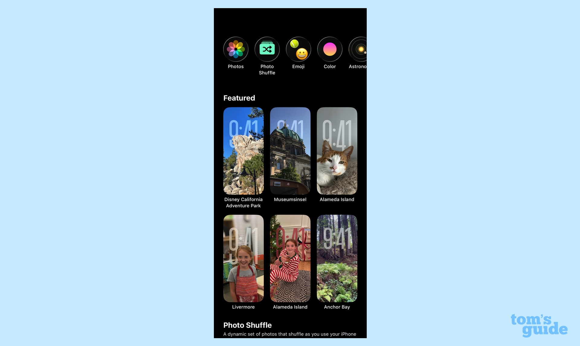 choosing lock screen options for suggested photos and wallpapers