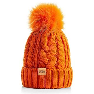 Orange bobble hat from Amazon