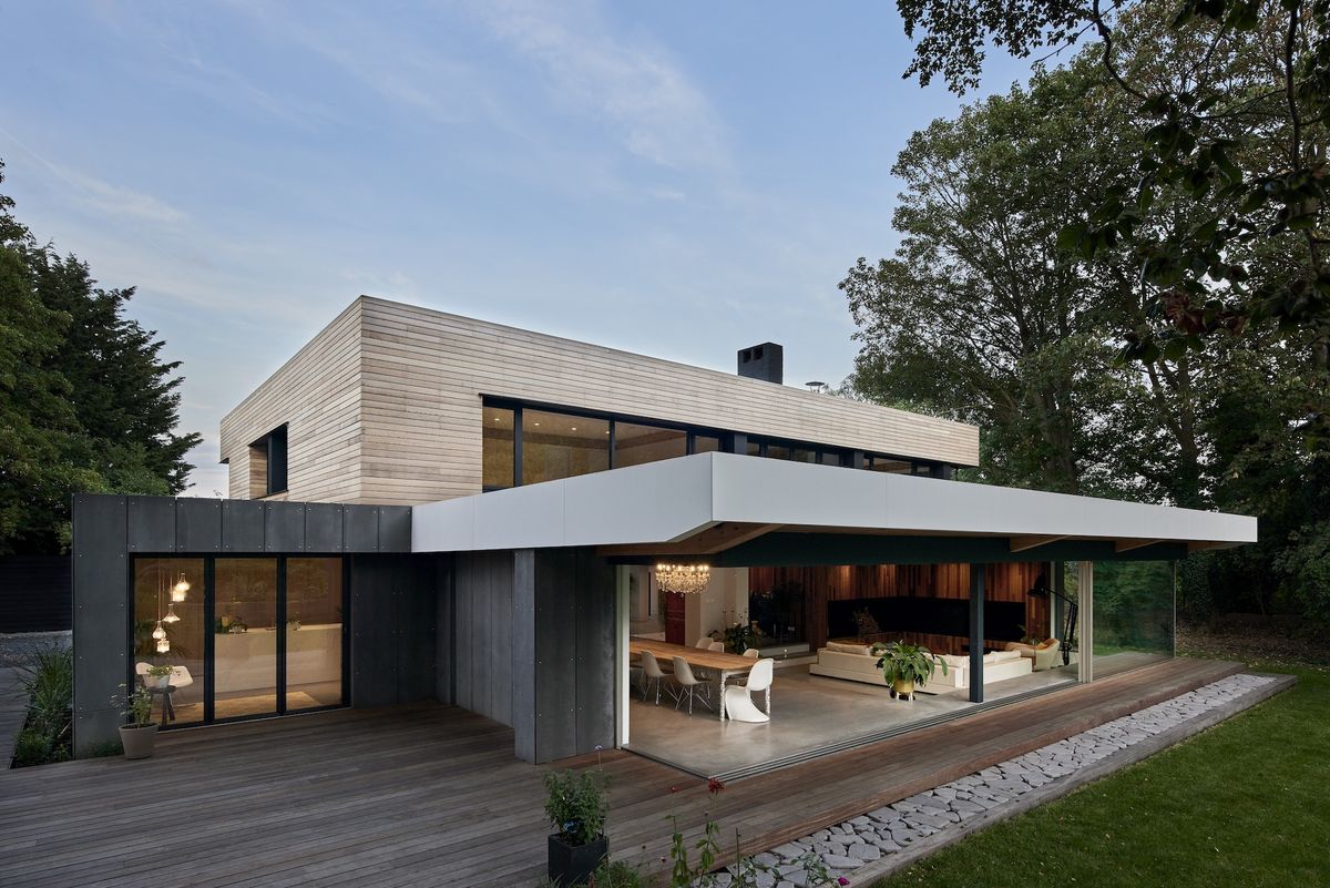 long extension to remodelled house