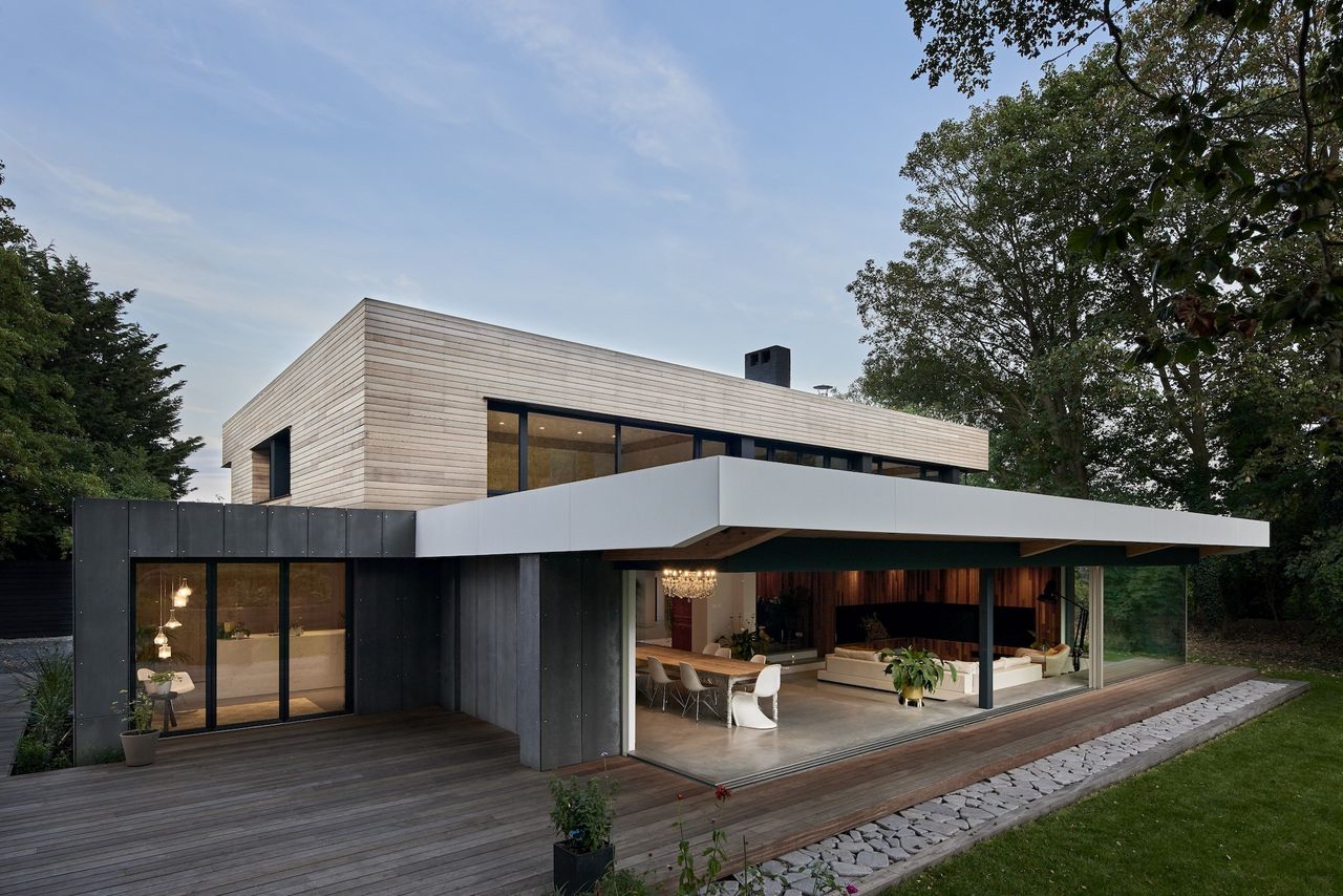 long extension to remodelled house