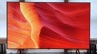 LG B4 OLED TV showing colorful image