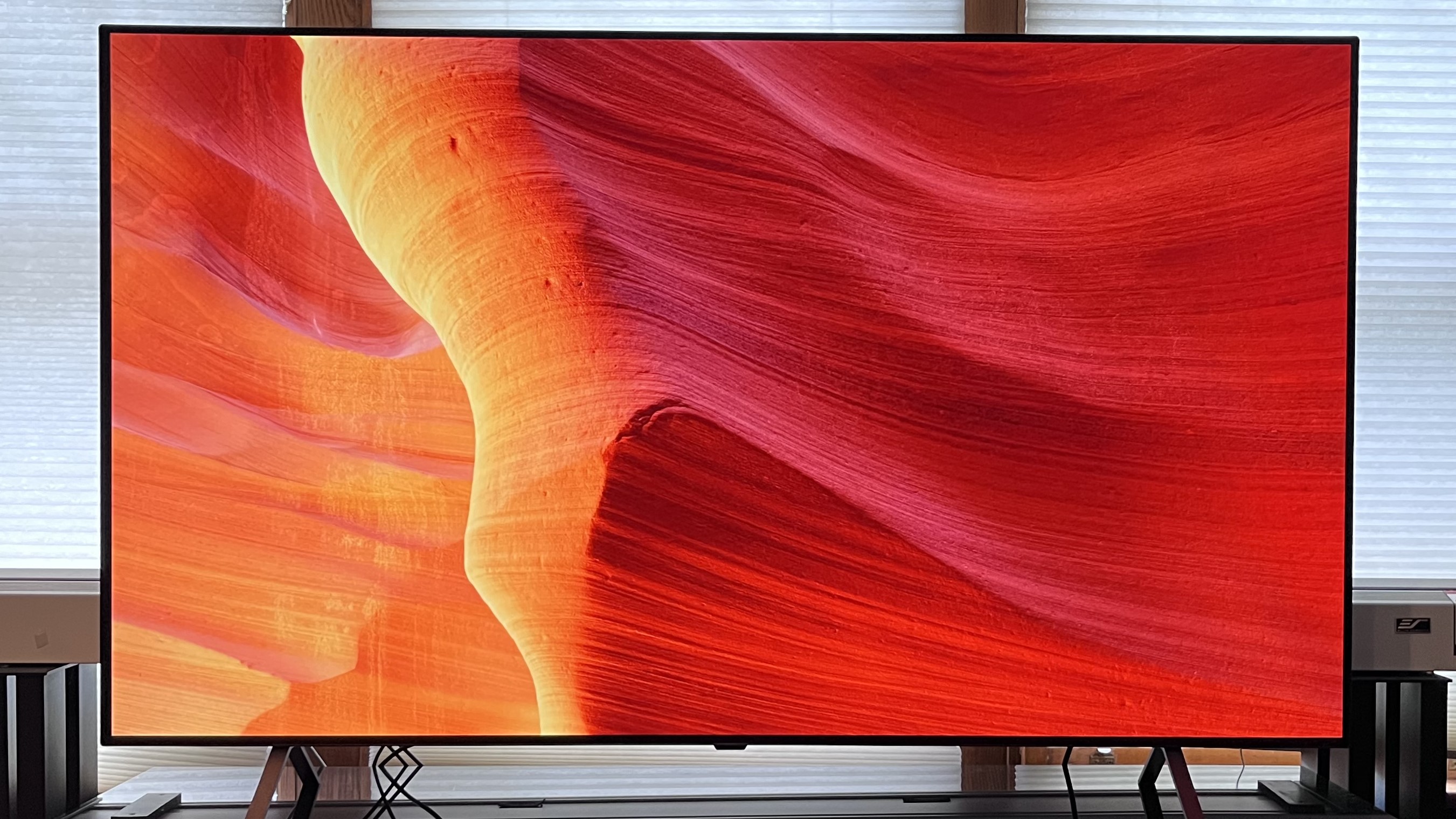 LG B4 OLED TV showing colorful image