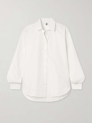 Oversized Embroidered Organic Cotton-Poplin Shirt