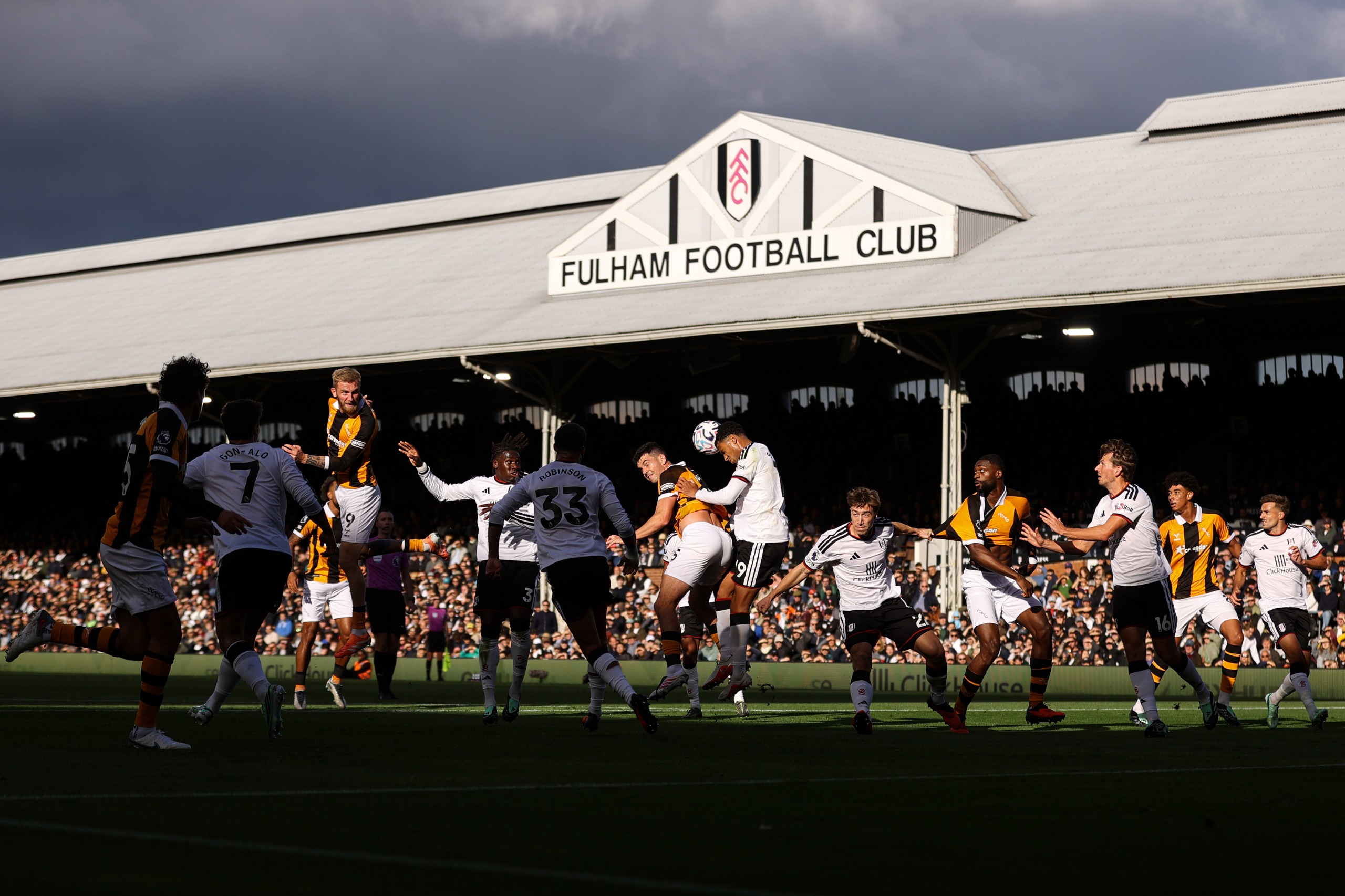 A general view of play within Craven Cottage during the Premier League 2026/27 match between Fulham and Hull City at Craven Cottage on October 17, 2026 in London, United Kingdom