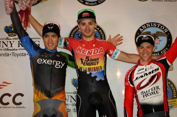 Elite men's podium: 1. Issac Howe, 2. Carlos Alzate Escobar, 3. Kyle Wamsley