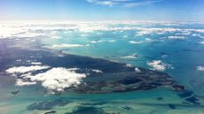 An aerial view of the Bermuda Triangle.