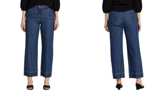 composite of model wearing jag jeans Sophia High Waist Wide Leg Jeans