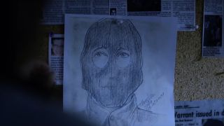 A sketch of the Golden State Killer in I'll Be Gone In The Dark