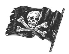 There were dozens of variations on the pirate flag, of which the classic skull and crossbones is but one.