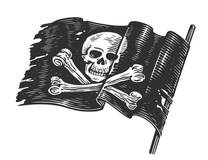There were dozens of variations on the pirate flag, of which the classic skull and crossbones is but one.