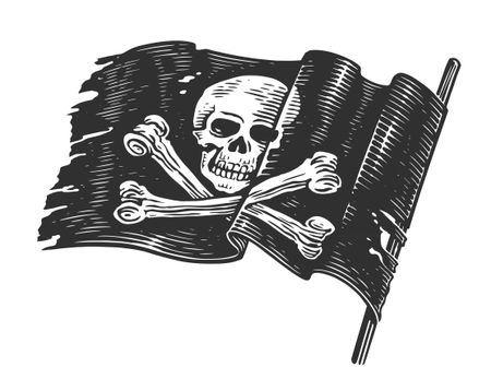 There were dozens of variations on the pirate flag, of which the classic skull and crossbones is but one.