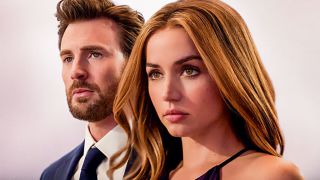 A screenshot of Chris Evans and Ana de Armas in Apple TV Plus movie Ghosted