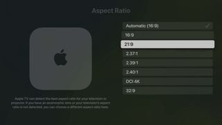 Apple TV 4K aspect ratio settings