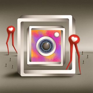 Surrealist rendition of the Instagram logo by Isca Marin González