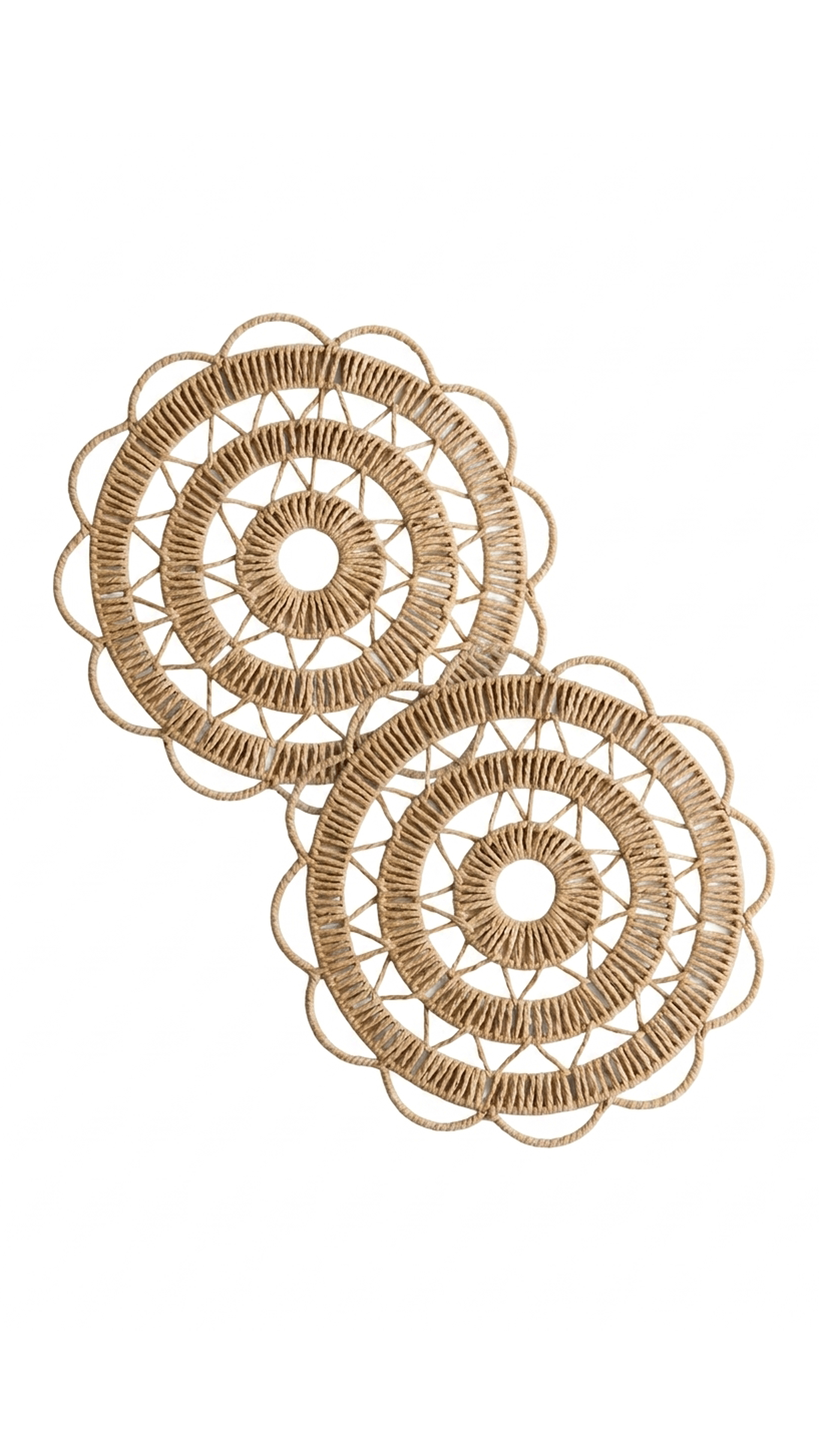 2pk Rattan Flower Placemats