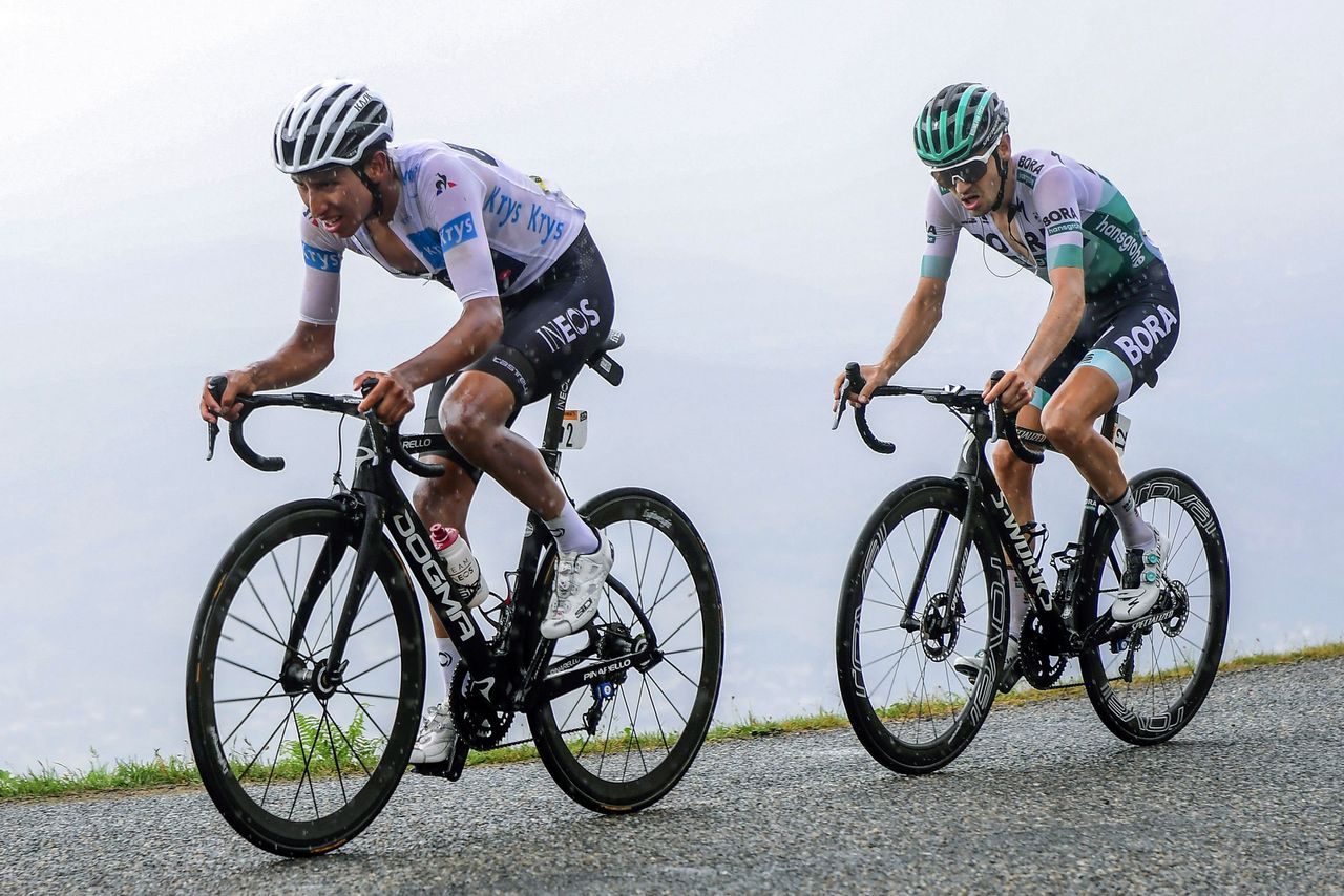 Egan Bernal (Team Ineos) with Emanuel Buchmann (Bora-Hansgrohe)