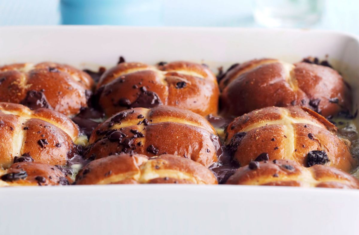 The hot cross bun and bread pudding hybrid you need in your life