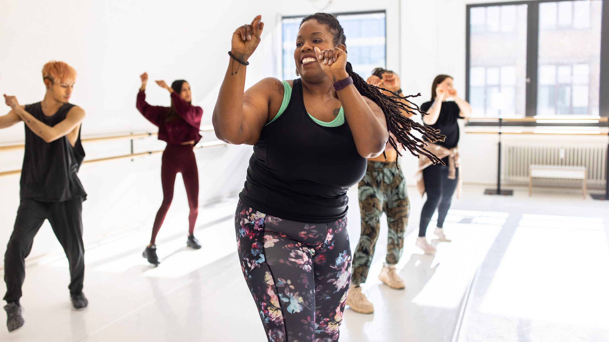 People in dance fitness class