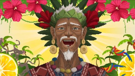A smiling village chief