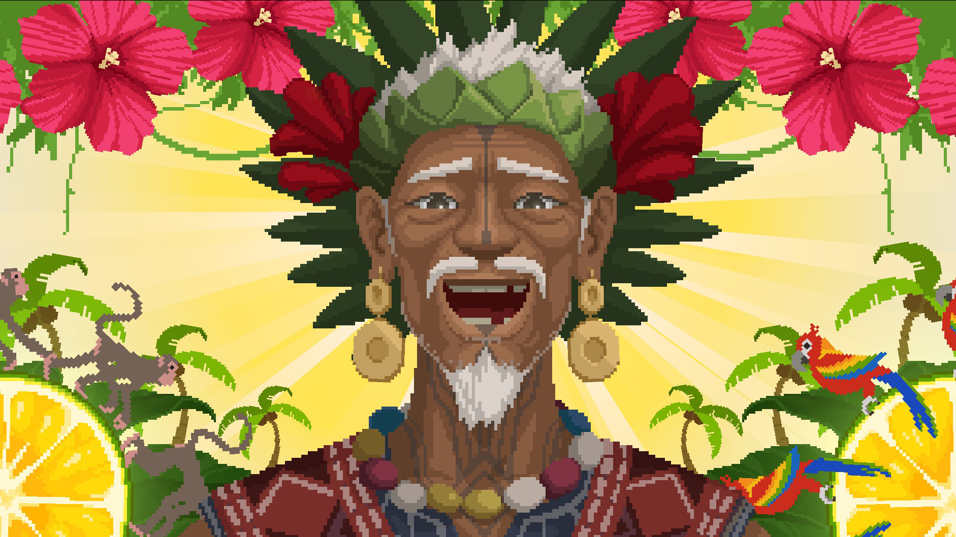A smiling village chief