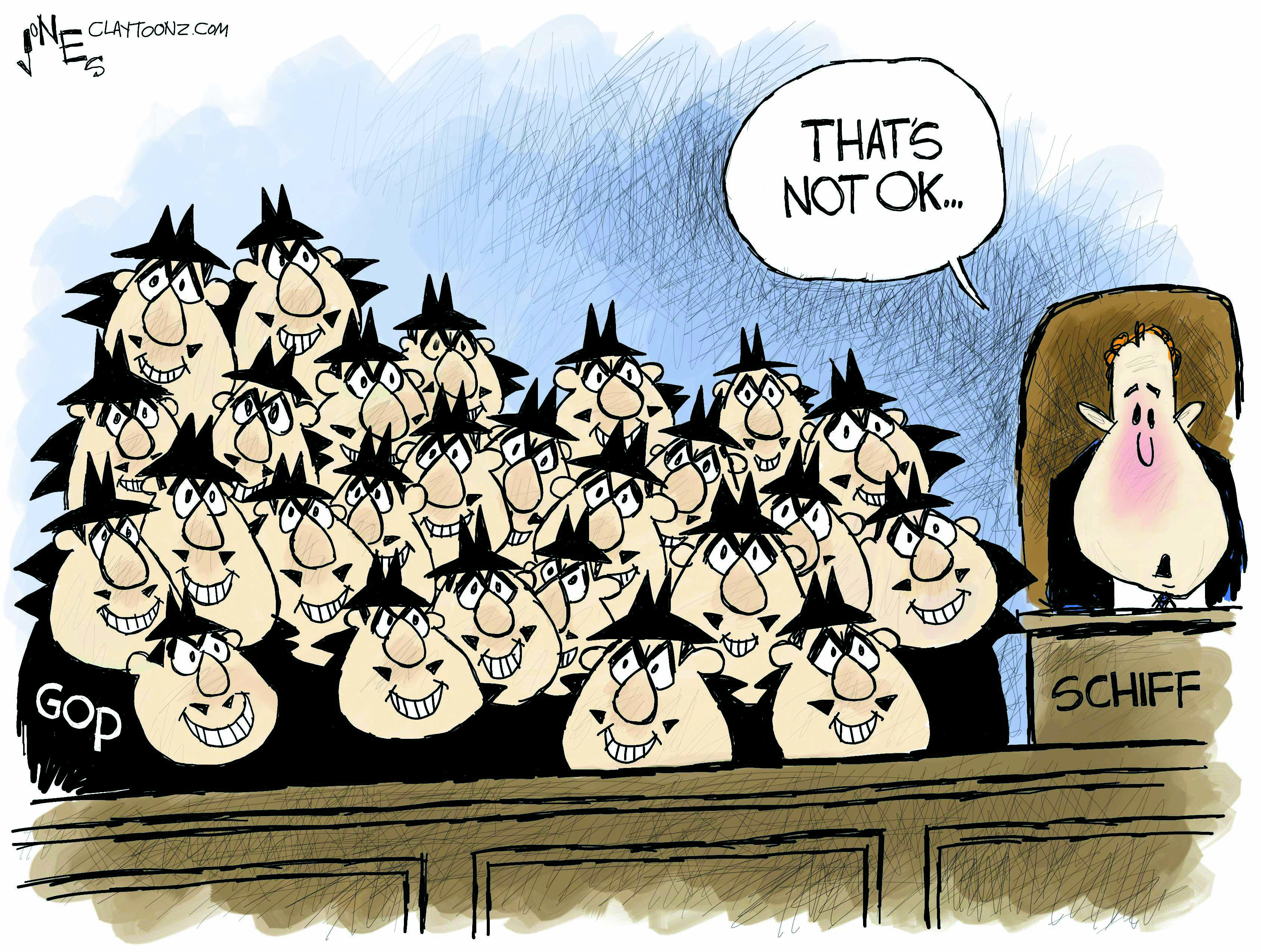 Political Cartoon U.S. Adam Schiff GOP not okay