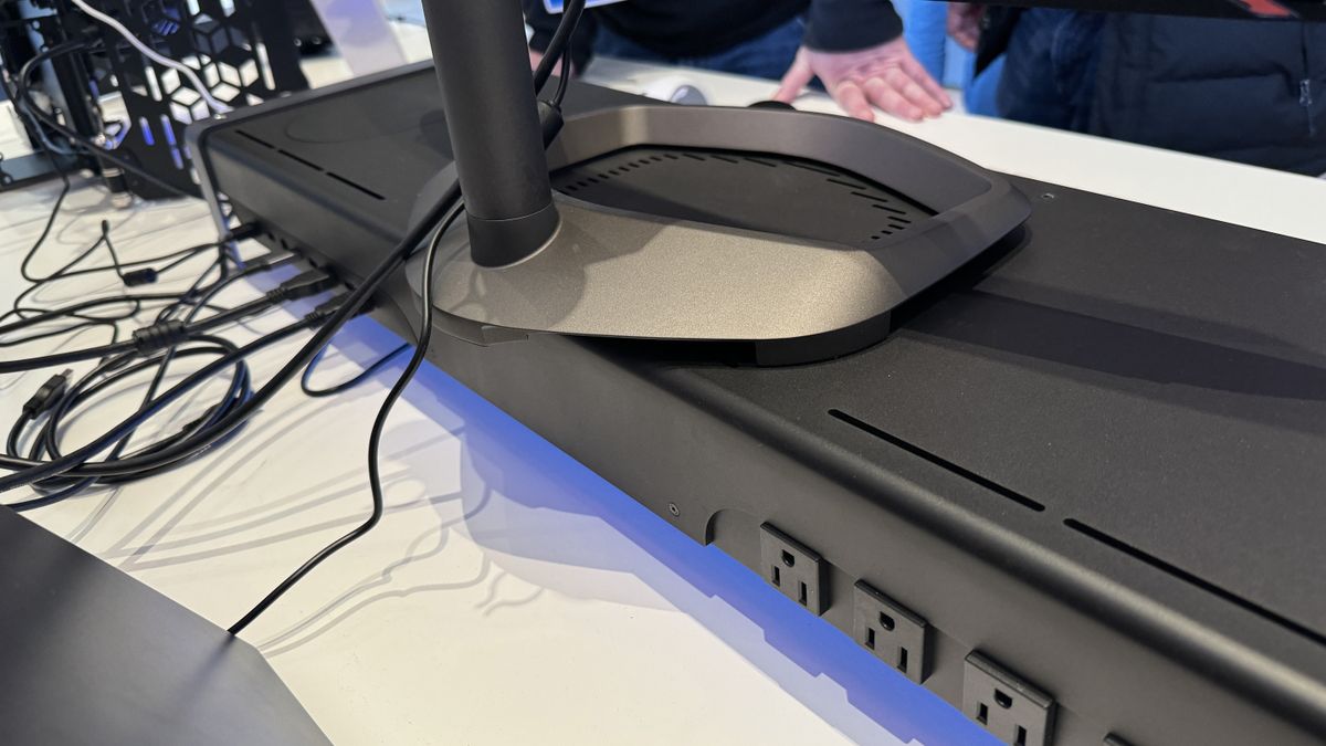 Cooler Master's Pro Station monitor riser has a built-in soundbar and a ...