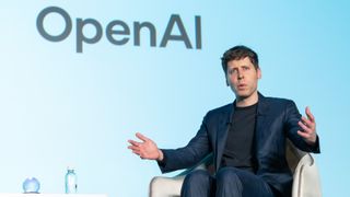 Open AI CEO Sam Altman speaks during a talk session with SoftBank Group.