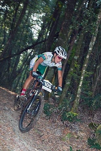 Australian national champion Rowena Fry rides through Sterling Valley.