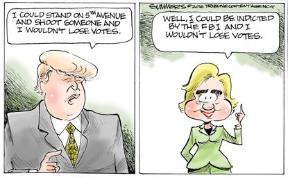 Political Cartoon U.S. 2016 Hillary Trump