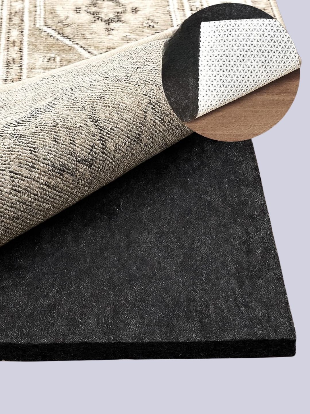 Deep Dream, 1/4" Thick Felt and Natural Rubber Backing Rug Pad