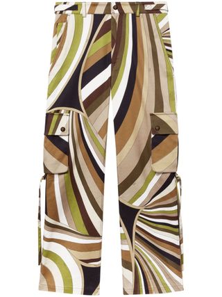 Iride-Print Cargo Trousers