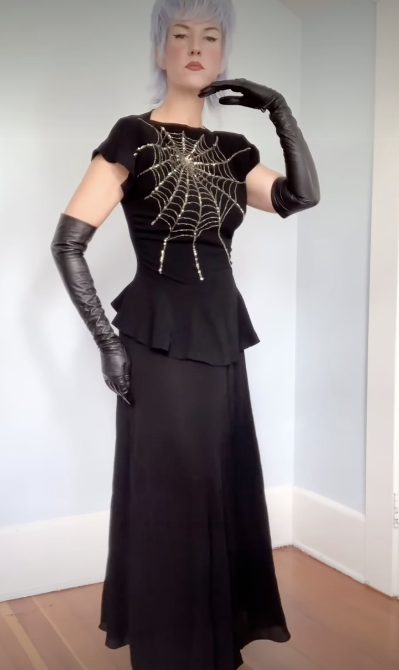 Amanda Suter wore Zendaya's vintage spiderweb dress before selling it