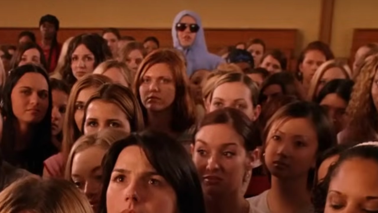 Daniel Franzese as Damian in Mean Girls shouting "She doesn't even go here!"