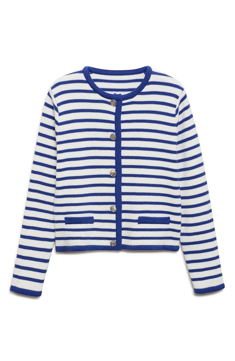 Stripe Cotton Blend Cardigan