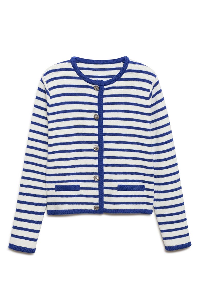 Stripe Cotton Blend Cardigan