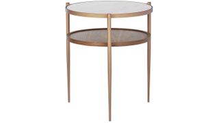 Amazon Brand Rivet Modern White Marble and Wood End Table