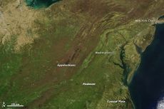 NASA's Aqua satellite captured this view of spring greening on April 7, 2012, an unusually cloud free day. 