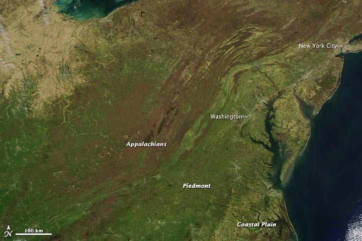 NASA&#039;s Aqua satellite captured this view of spring greening on April 7, 2012, an unusually cloud free day. 