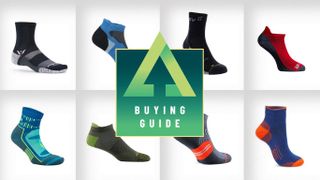 Collage of the best trail running socks