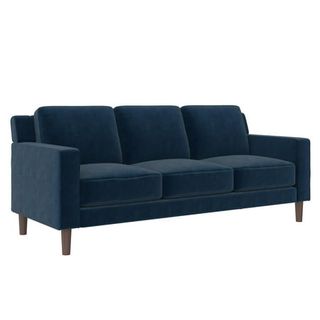 Dhp Bryanna 3 Seater Sofa , Blue Velvet