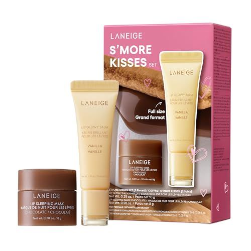 Laneige S’more Kisses Set: Hydrating Chocolate Lip Sleeping Mask & Vanilla Lip Glowy Balm