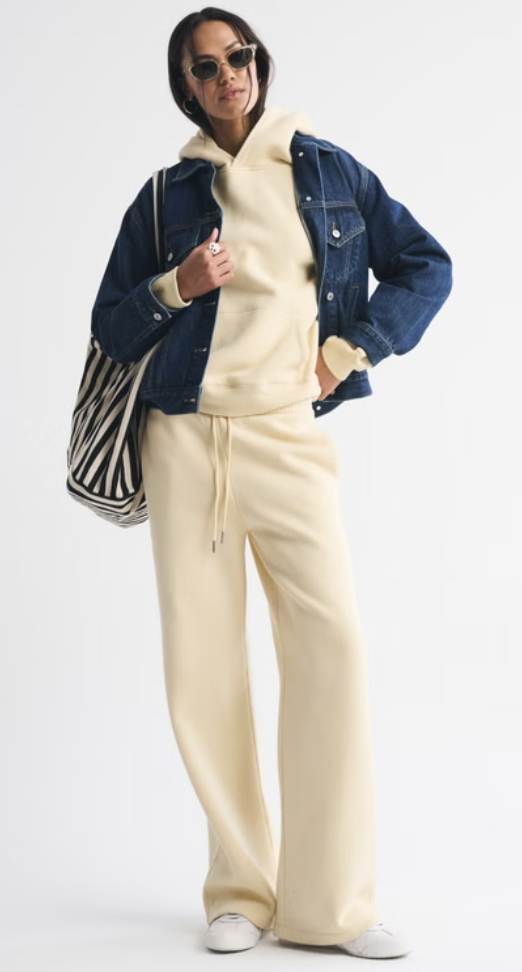 Abercrombie &amp;amp; Fitch, High Rise Wide Leg Sunday Sweatpant