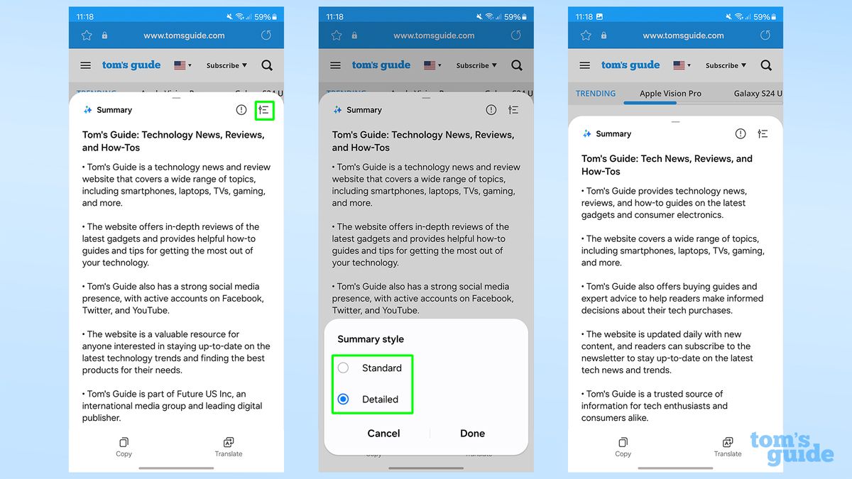 Samsung Galaxy S24's AI can summarize and translate any web page — here ...
