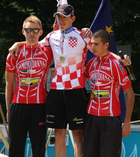 U23 men's podium (L-R): Juraj Ugrinic (Meridiana Kamen), Luka Grubic (Gs Brisot Cardin Bibanese) and Boris Legovic (Meridiana Kamen)